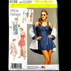Simplicity Pattern 8139 - 1950’s Vintage Swimwear